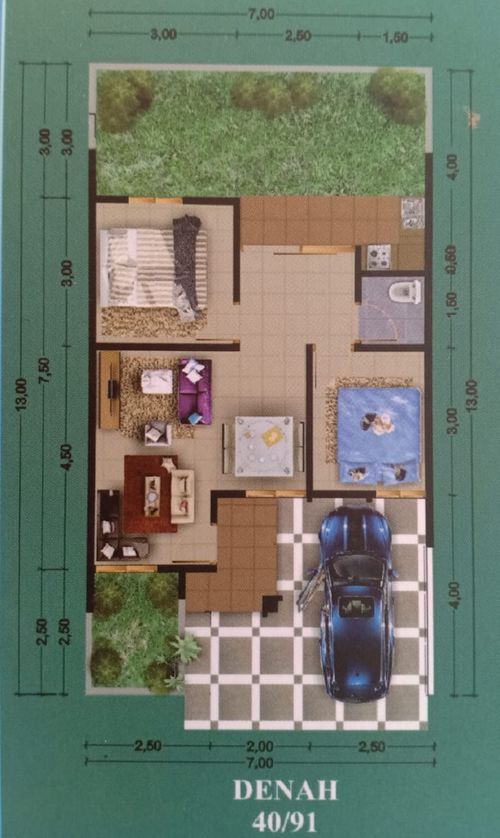 foto denah rumah tipe JASMINE perumahan TAMAN KOKAGI ASRI