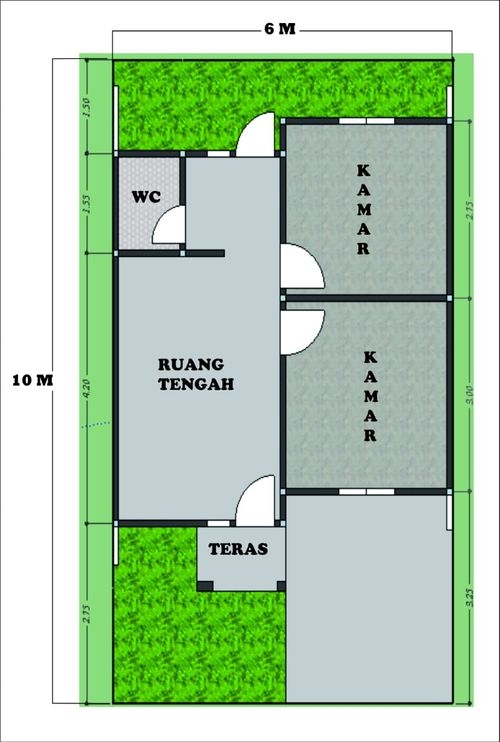 foto denah rumah tipe 36/60 perumahan Bumi Cikembang Endah