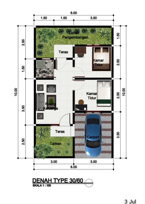 foto denah rumah tipe 30 perumahan Perumahan Griya Sanggrahan