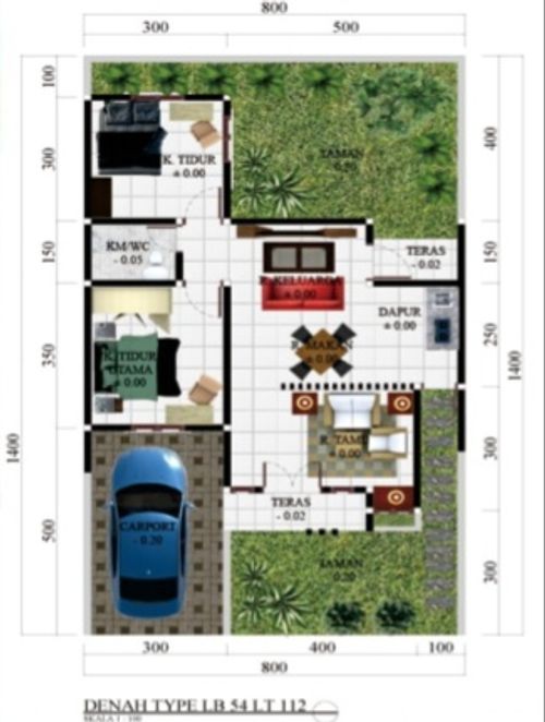 foto denah rumah tipe 54 perumahan Perumahan Griya Sanggrahan