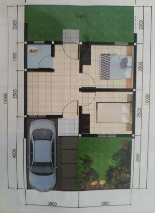 foto denah rumah tipe 30 / 60 perumahan Grand Purwasari Residence