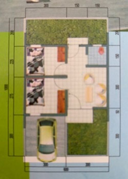 foto denah rumah tipe 30/60 perumahan Bumi Indah Proklamasi