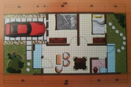 foto denah rumah tipe 36 / 72 perumahan Grand Purwasari Residence
