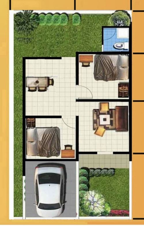foto denah rumah tipe 36/84 perumahan RINDRA PRATAMA IV