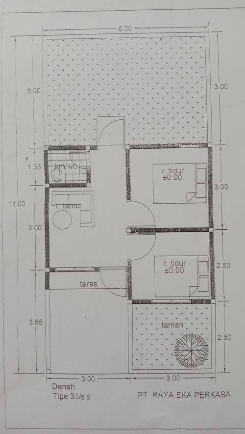foto denah rumah tipe 30 perumahan Dampyak Permai Raya