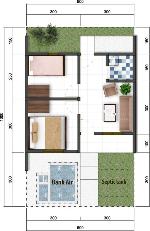 foto denah rumah tipe BOROBUDUR C04 perumahan BATARA VILLAGE
