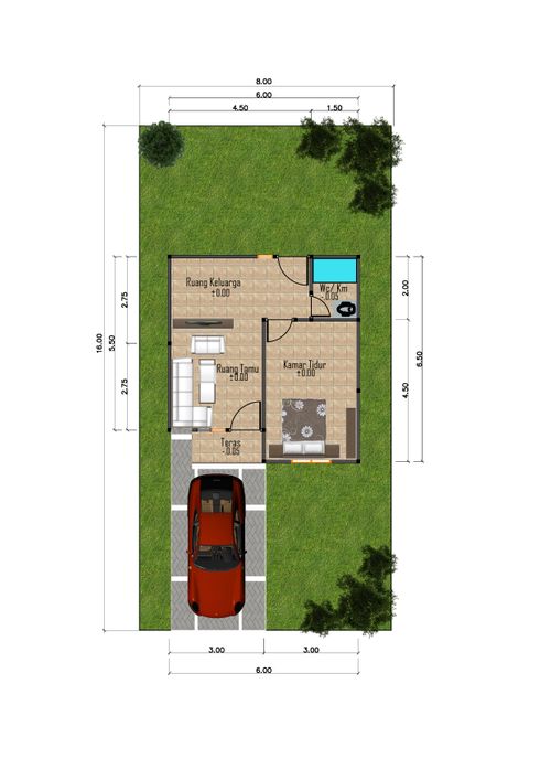 foto denah rumah tipe 36 perumahan HOKILAND RESIDENCE