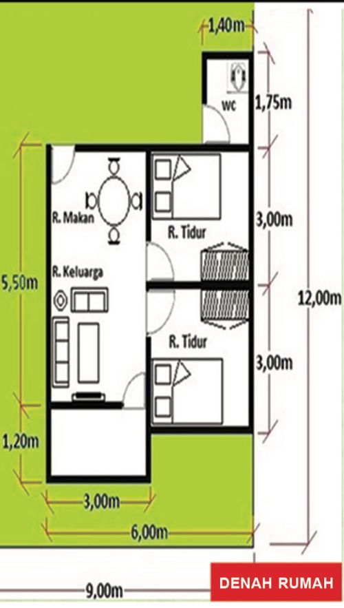foto denah rumah tipe Sakura perumahan AGAPE GRIYA