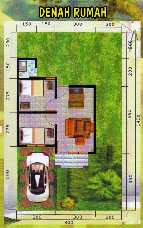foto denah rumah tipe 36/112 perumahan Pesat Gatra Village