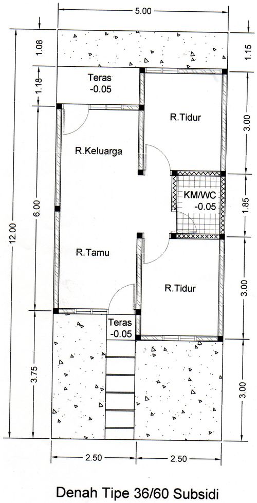 foto denah rumah tipe 36 perumahan GRAHA ALAMANDA