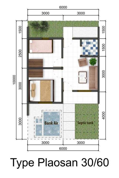 foto denah rumah tipe PLAOSAN E 01 perumahan BATARA VILLAGE