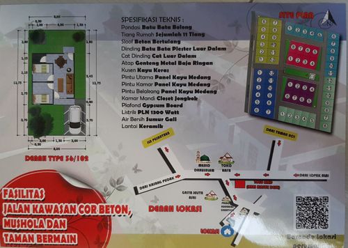 foto denah rumah tipe RSH 36 perumahan YUMNNA GRIYA INDAH 1