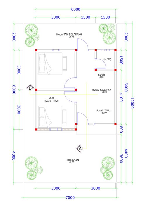 foto denah rumah tipe 36 / 84 COUPLE TUNGGAL perumahan VALLEY MARIO