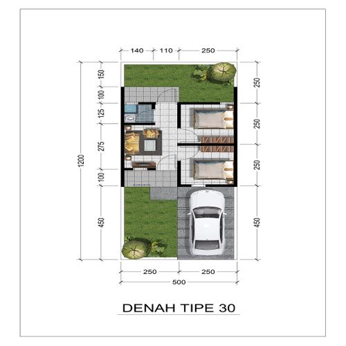 foto denah rumah tipe 30/60 SUBSIDI perumahan DEWE RESIDENCE BEJI