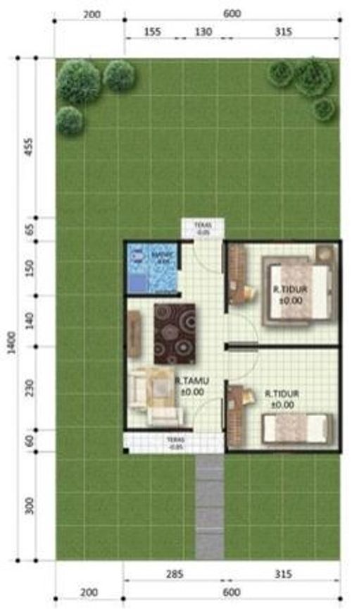 foto denah rumah tipe RST perumahan Perumnas Nias Sogae'adu