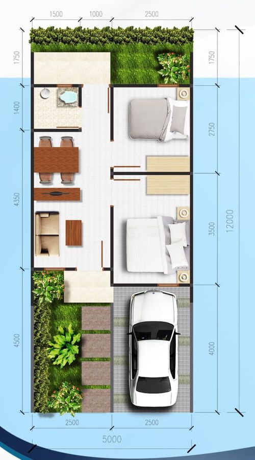 foto denah rumah tipe 30/60 perumahan Grand Harmoni 3 Jayanti