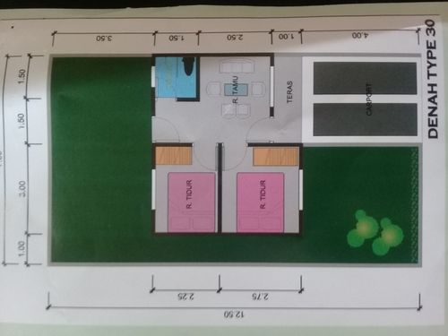 foto denah rumah tipe 30/104 perumahan PESONA LEMBAR ASRI