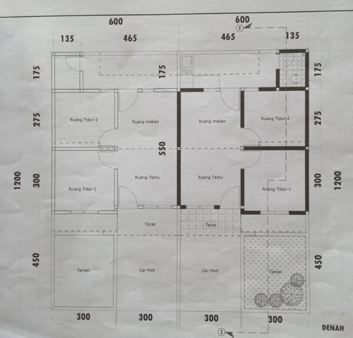 foto denah rumah tipe 36/72 perumahan Cluster rumah pondok 2 tahap 2