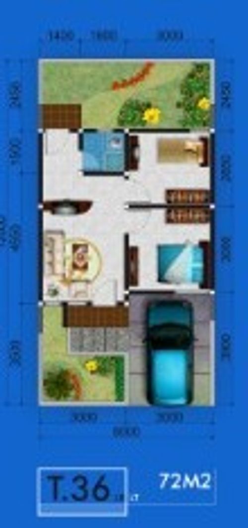 foto denah rumah tipe 36/72 perumahan RHABAYU GARDEN