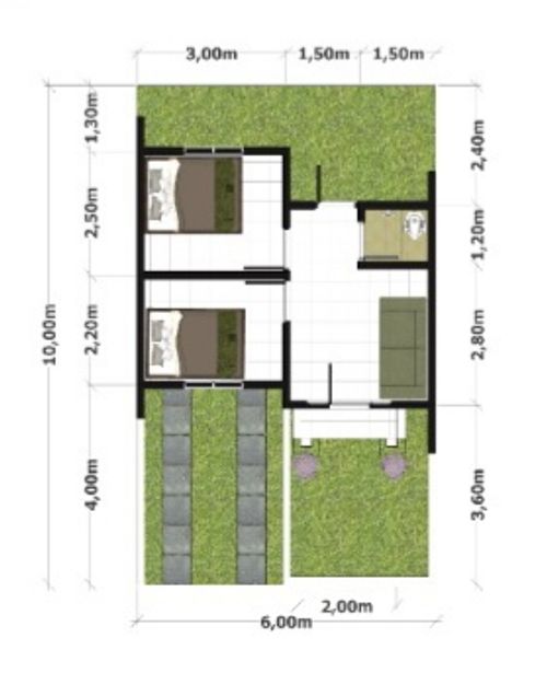 foto denah rumah tipe CLUSTER SAFINA perumahan KOTA BARU KEANDRA 2