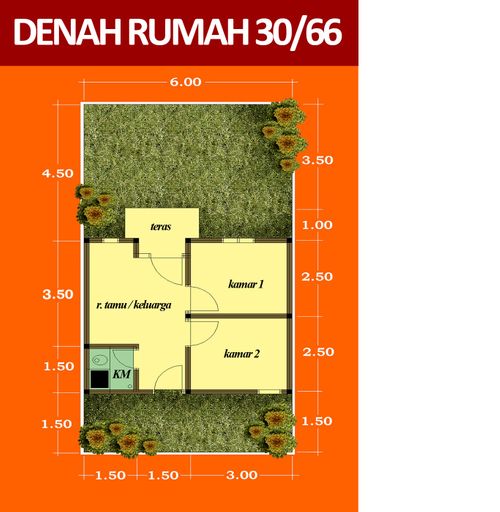 foto denah rumah tipe 30 perumahan Bumi Aura Persada