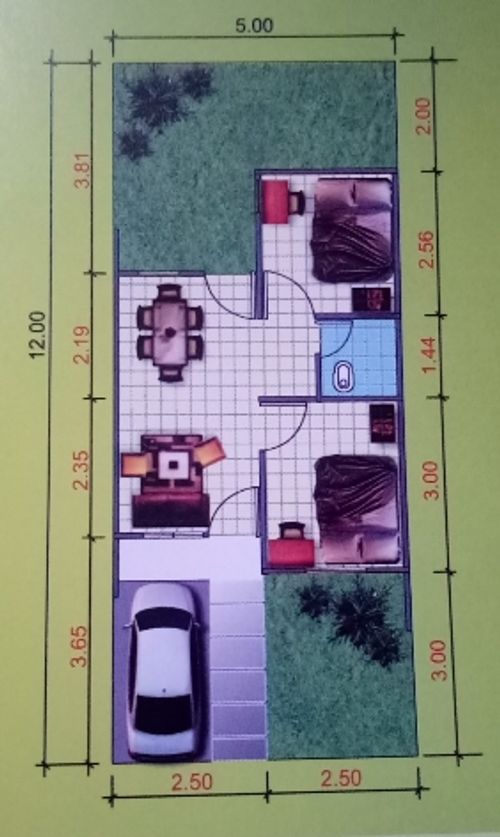 foto denah rumah tipe 30/60 perumahan KARISMA GELAM ASRI