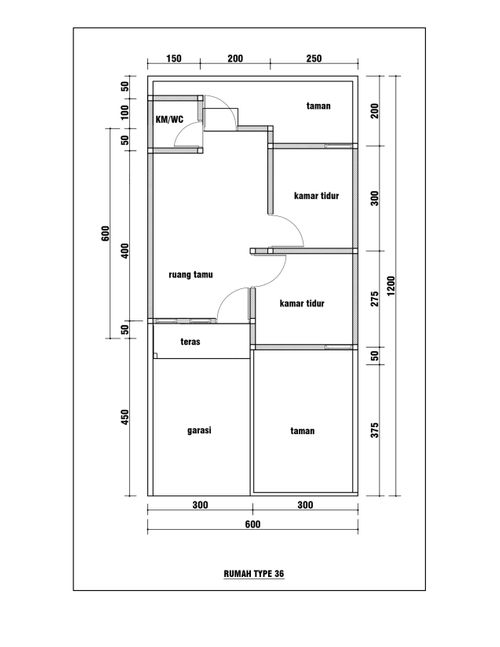 foto denah rumah tipe 36 perumahan Kharisma Regency