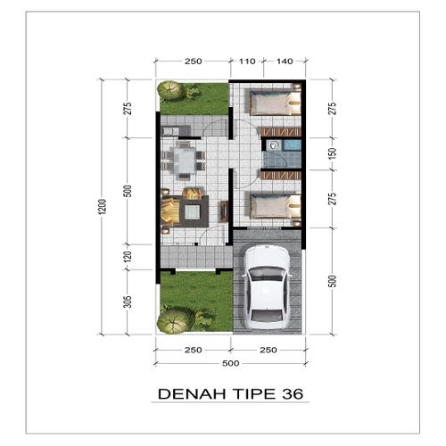 foto denah rumah tipe 36/84 PREMIUM perumahan DEWE RESIDENCE BEJI