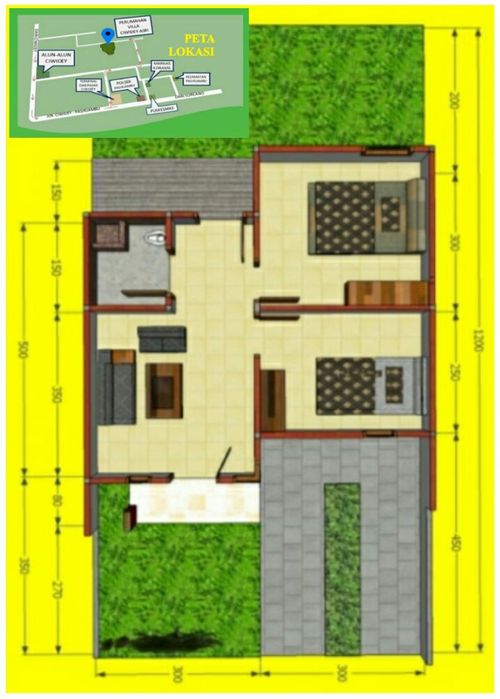 foto denah rumah tipe 30/72 perumahan Perumahan Villa Ciwidey Asri