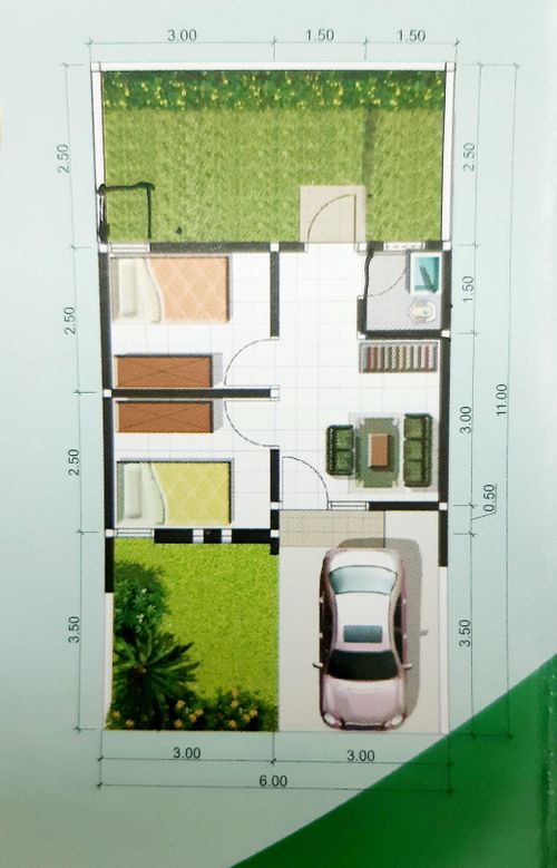 foto denah rumah tipe 30/66 perumahan GRAND LAWANG RESIDENCE