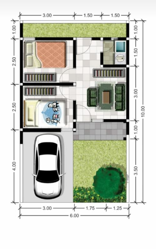 foto denah rumah tipe 30/60 perumahan GRAND LAWANG RESIDENCE