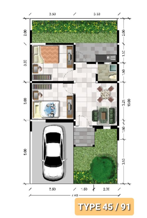 foto denah rumah tipe Carinata perumahan GRAND LAWANG RESIDENCE