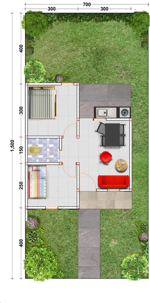 foto denah rumah tipe 36 perumahan HOMELAND RESIDENCE
