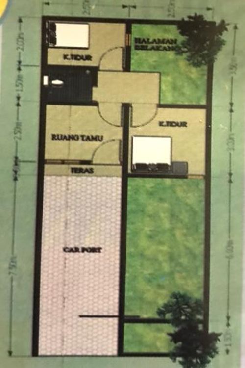 foto denah rumah tipe 27 141jt perumahan LANTANA GARDEN