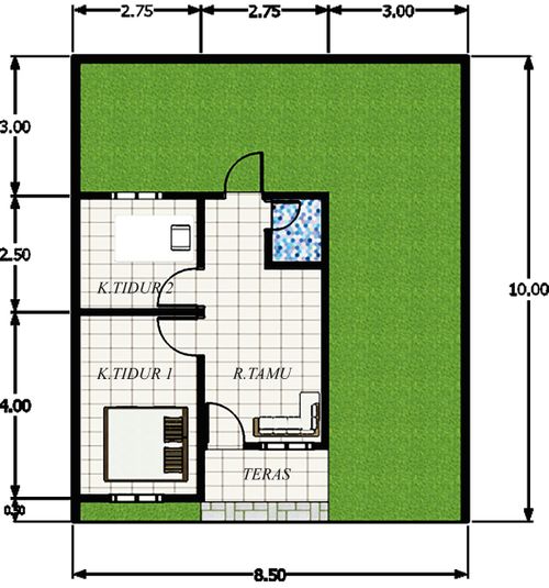 foto denah rumah tipe 36 perumahan Berlian Syariah Residence
