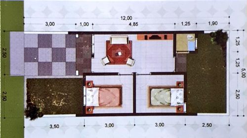 foto denah rumah tipe 30 perumahan Bumi Este Muktisari 3