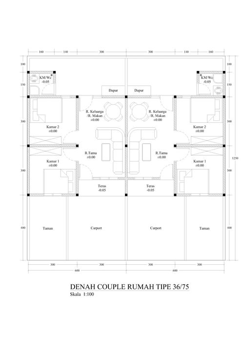 foto denah rumah tipe 36/75 perumahan Syalica Residence