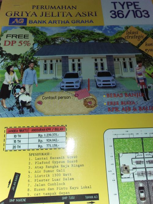 foto denah rumah tipe RSH 36 perumahan GRIYA JELITA ASRI