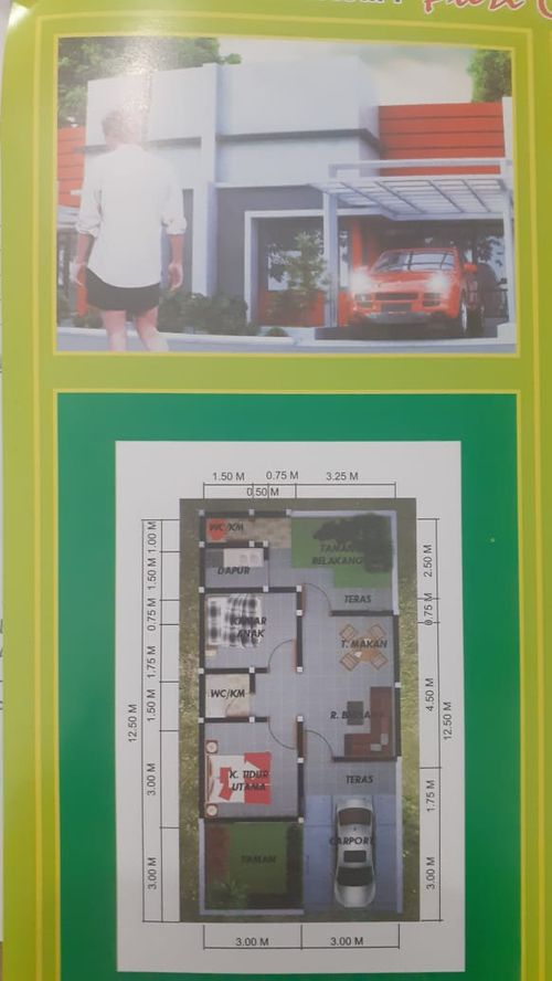 foto denah rumah tipe 40 perumahan Puri cintaraja asri