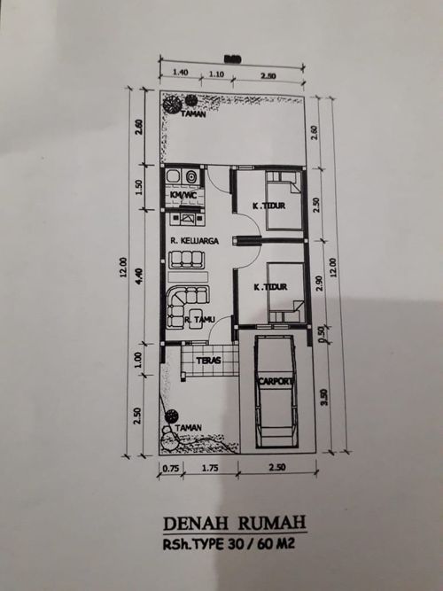 foto denah rumah tipe T.30 perumahan Tegal besar permai 2