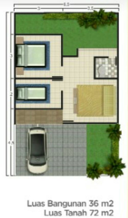 foto denah rumah tipe A perumahan Palem Residence Wonogiri