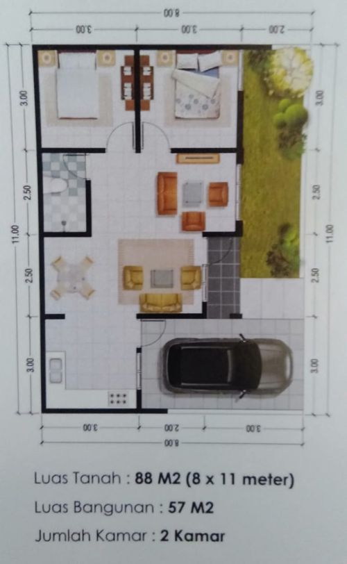 foto denah rumah tipe 57 perumahan GRAND DIAMOND