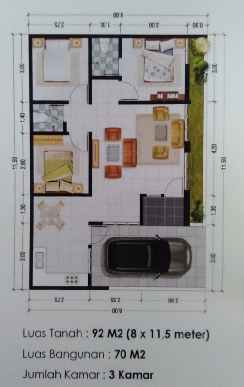 foto denah rumah tipe 70 perumahan GRAND DIAMOND