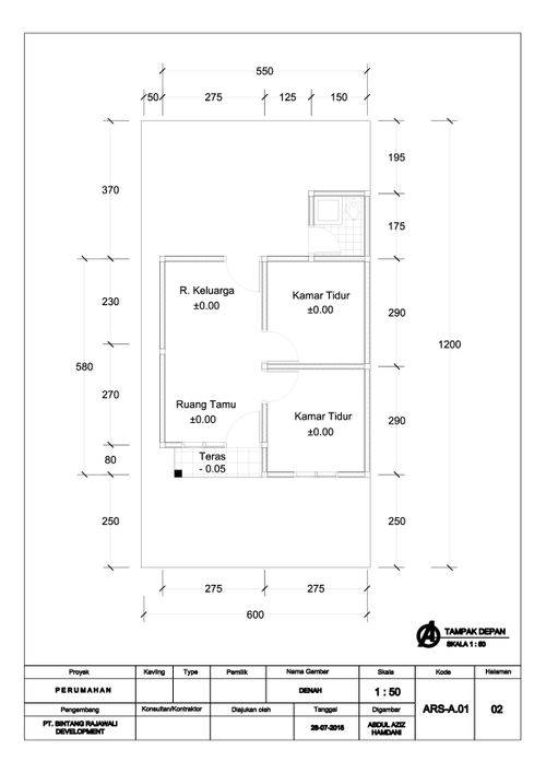 foto denah rumah tipe 36/82 perumahan CEMARA REGENCY