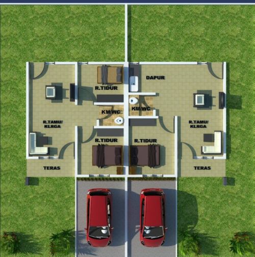 foto denah rumah tipe 32 perumahan PURI CITRA SAMAWA