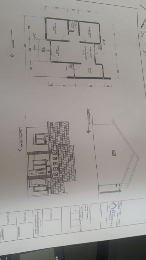 foto denah rumah tipe RS.45 perumahan Bukit Lambassang Indah Sinjai