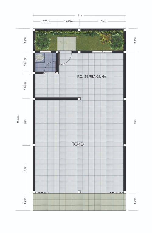 foto denah rumah tipe RK.58 perumahan Bukit Lambassang Indah Sinjai