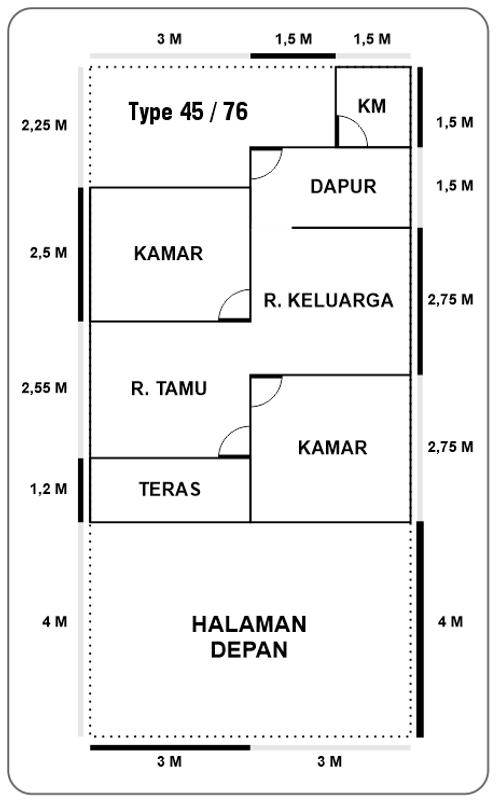 foto denah rumah tipe 45-78 perumahan Citra Permai