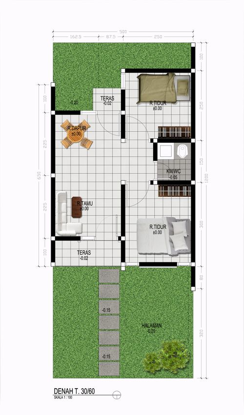 foto denah rumah tipe 30/60 perumahan Buana Green Subang Regency