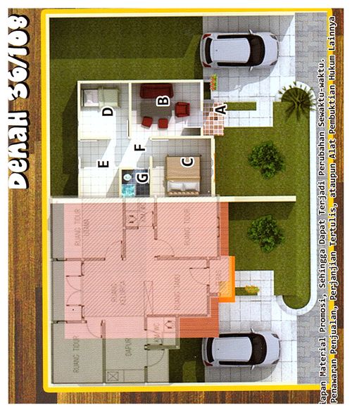 foto denah rumah tipe 36 perumahan Mangga Raya Seroja